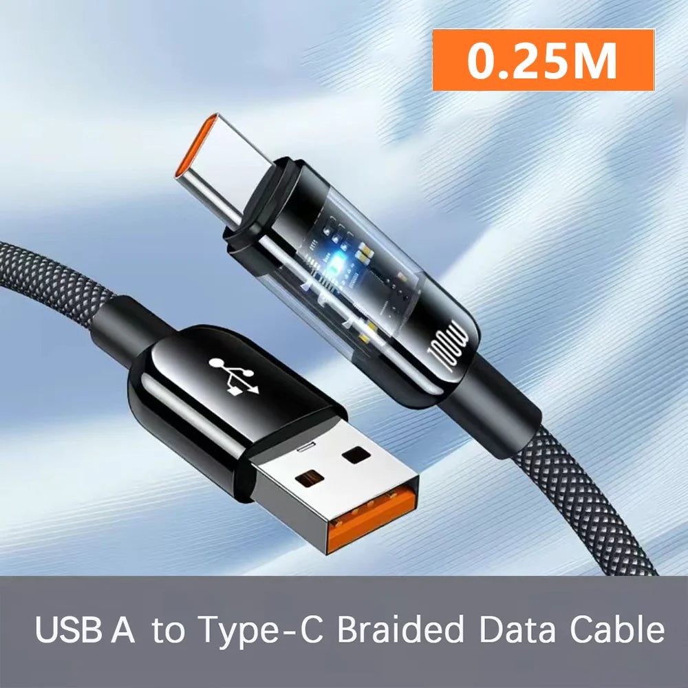 NNBILI 240W Nylon USB A to Type C Super Fast Charging Cable For Samsung S26 Huawei USB C to Type C For iPhone 17 16 Charger Cord