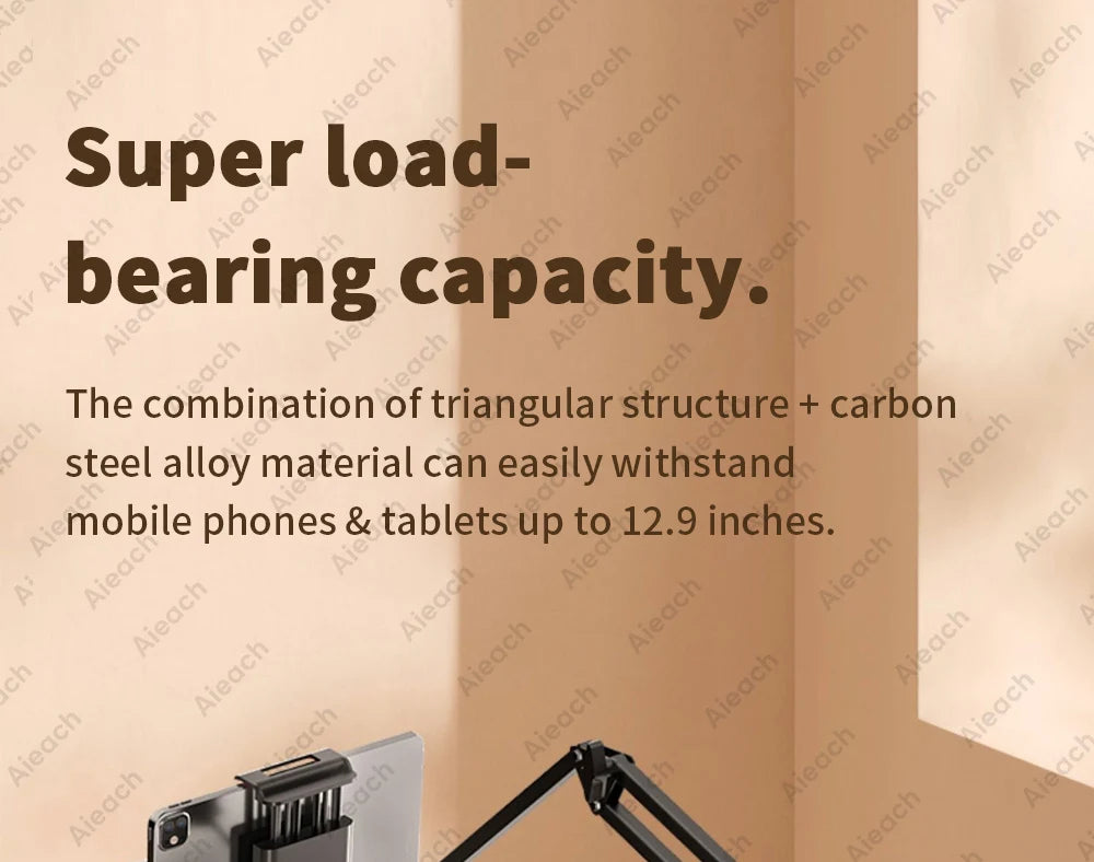 Tablet Holder for Bed with 90cm Metal Arm iPad Stand Tablet Bracket 360° Rotating Bed Phone Mount for 4.5~12.9 inch Phone Tablet