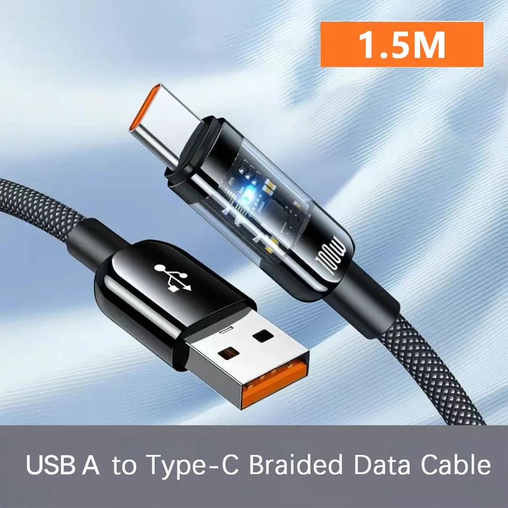 NNBILI 240W Nylon USB A to Type C Super Fast Charging Cable For Samsung S26 Huawei USB C to Type C For iPhone 17 16 Charger Cord