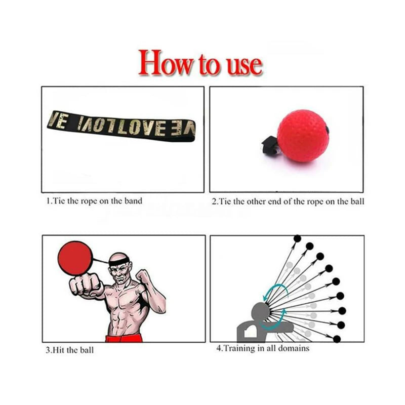 Muay Thai Boxing Speed Ball With Head Band For Sanda Boxing Fighting Fast Speed Reaction Time Training Boxing Reflex Trainer