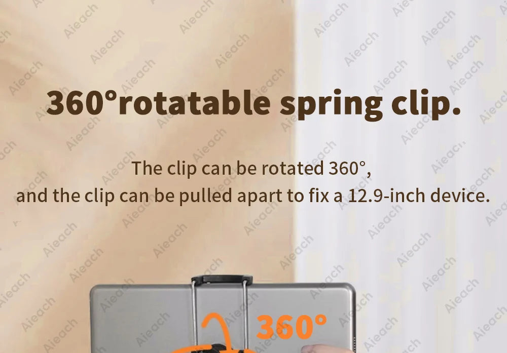 Tablet Holder for Bed with 90cm Metal Arm iPad Stand Tablet Bracket 360° Rotating Bed Phone Mount for 4.5~12.9 inch Phone Tablet