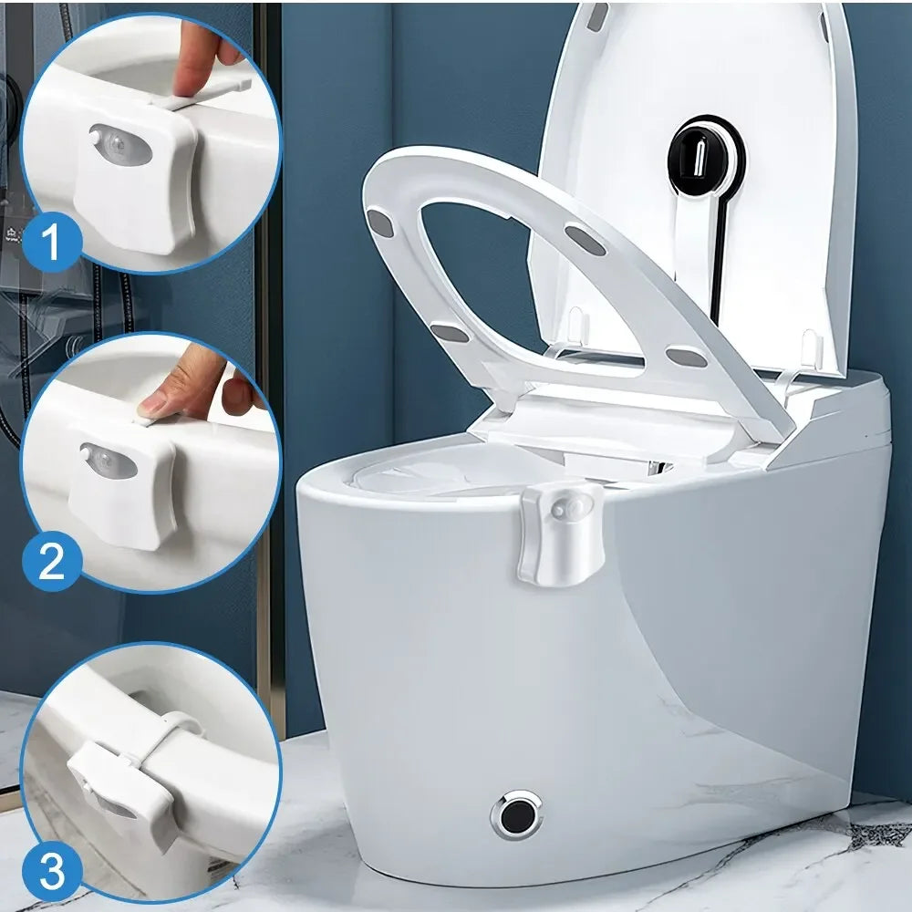 HOMEFISH Wireless Motion Sensor LED Night Light RGB 8 Colors Toilet Bathroom Atmosphere Colorful Lamp Sensor LED Night Lights