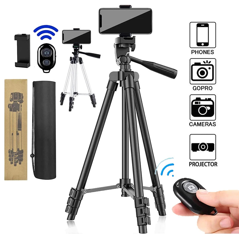Tripod For Phone 102cm Video Recording Phone Tripod Stand with Bluetooth Remote Universal Camera Phone Photography Holder Stand