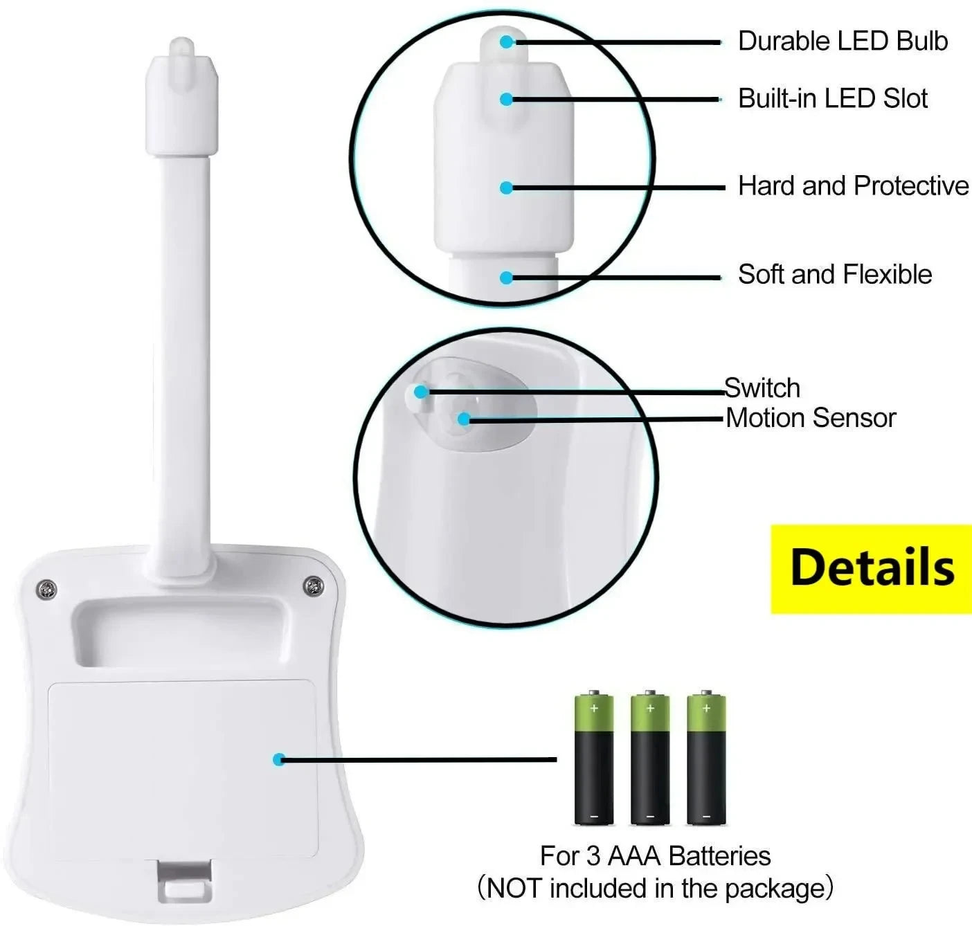 HOMEFISH Wireless Motion Sensor LED Night Light RGB 8 Colors Toilet Bathroom Atmosphere Colorful Lamp Sensor LED Night Lights