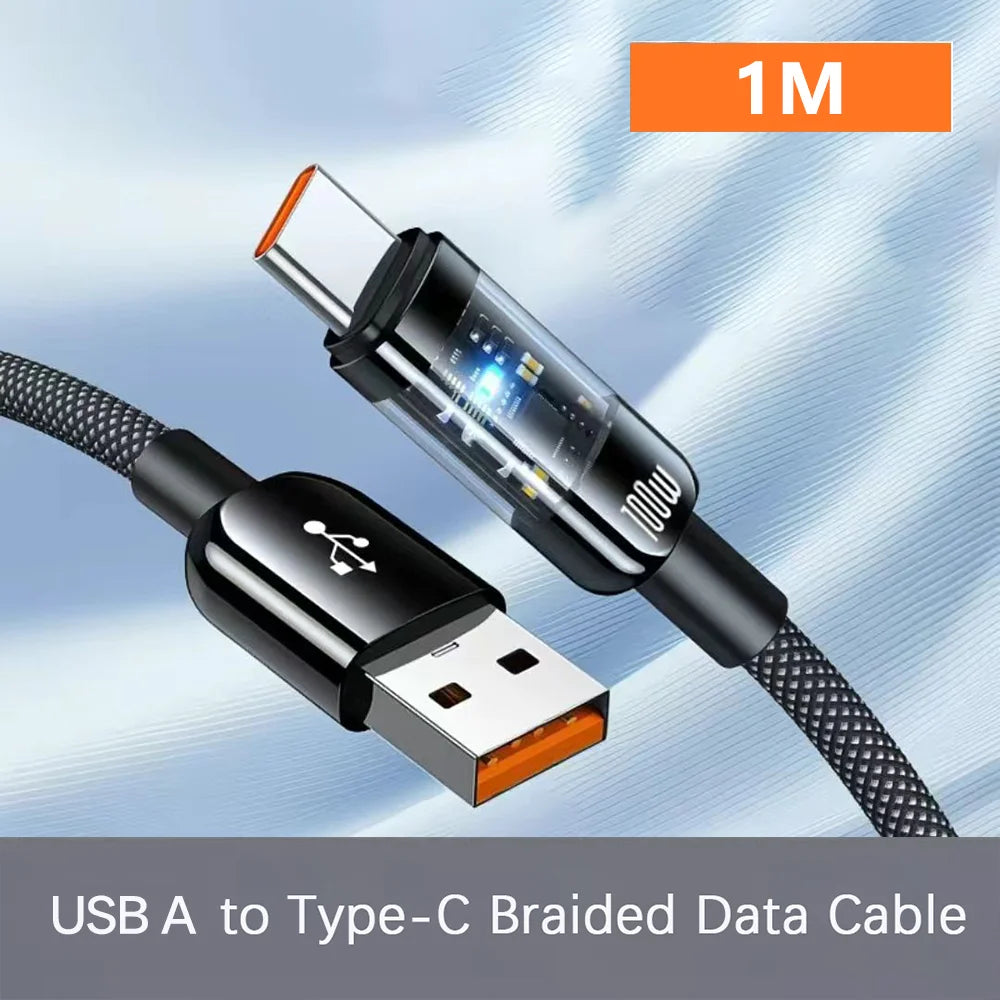 NNBILI 240W Nylon USB A to Type C Super Fast Charging Cable For Samsung S26 Huawei USB C to Type C For iPhone 17 16 Charger Cord